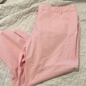 Talbots Pink Checkered perfect crop pants